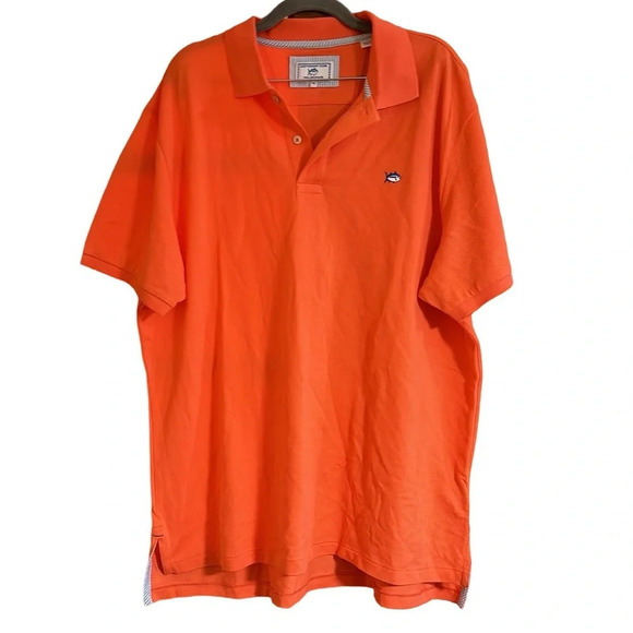 Southern Tide Short Sleeve Orange Polo Shirt Size XL - Picture 1 of 8